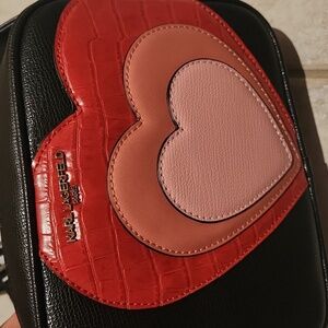Karl Lagerfeld Black Crossbody Bag with Heart Design
